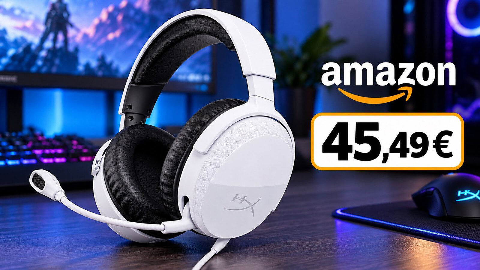 HyperX Cloud Stinger 3 Wired bianche, primo sconto a 45,49 euro