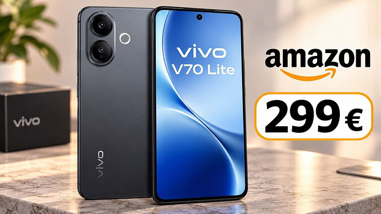 vivo V70 Lite 5G a 299€ su Amazon: minimo storico con 6.500 mAh