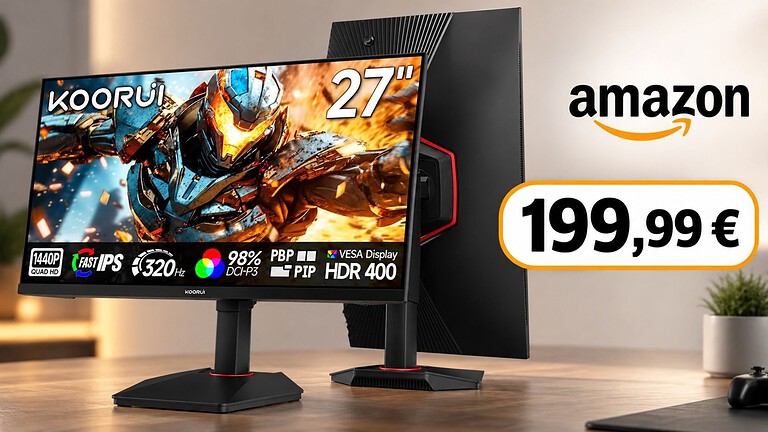 KOORUI G2721E: monitor IPS QHD a 320Hz scende a 199,99 euro