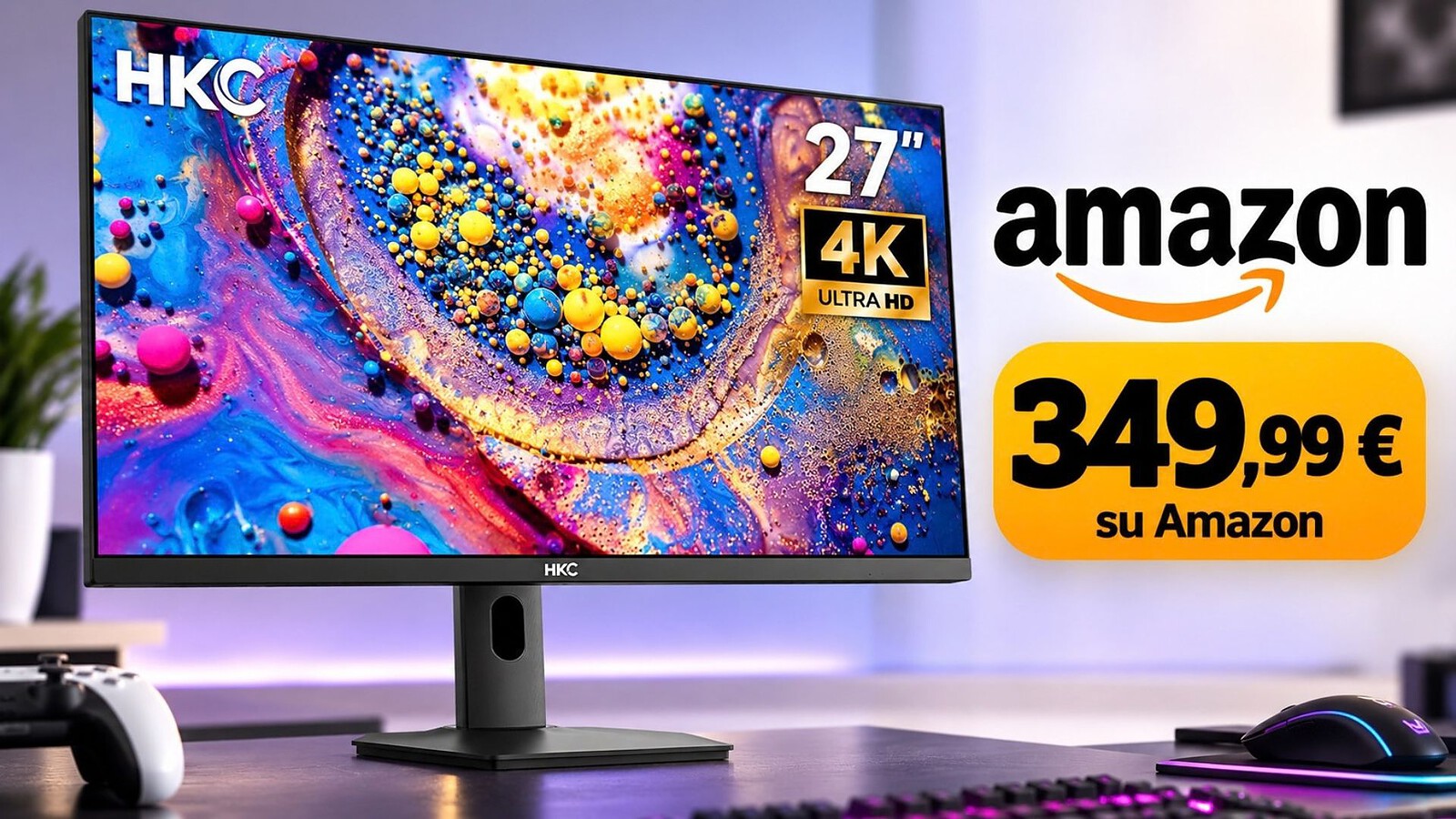 HKC G27M7Pro, il Mini LED dual mode scende a 349,99€ su Amazon