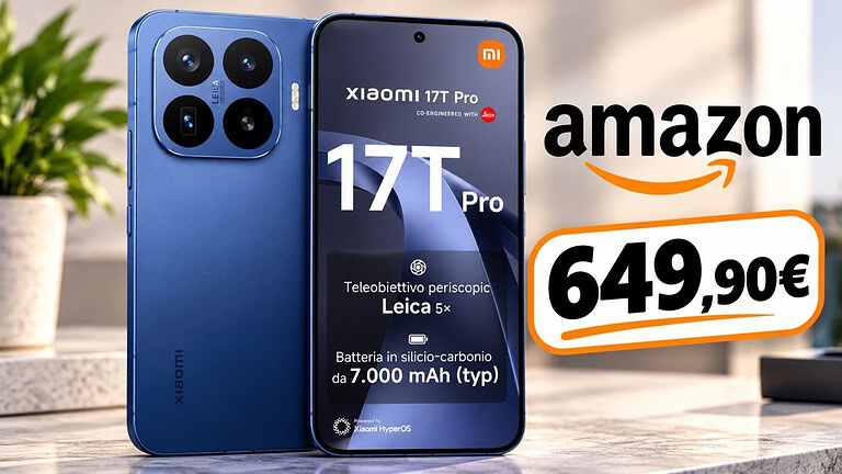 Xiaomi 17T Pro scende a 649 euro su Amazon: nuovo minimo storico
