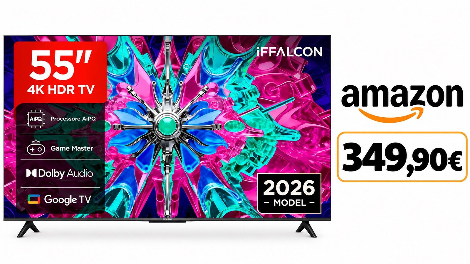 iFFALCON 55U65A, smart TV 4K da 55 pollici al minimo storico