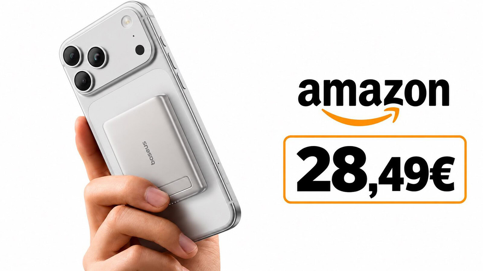 Baseus Mini MagSafe Powerbank: 5000mAh e cavalletto a 28,49€