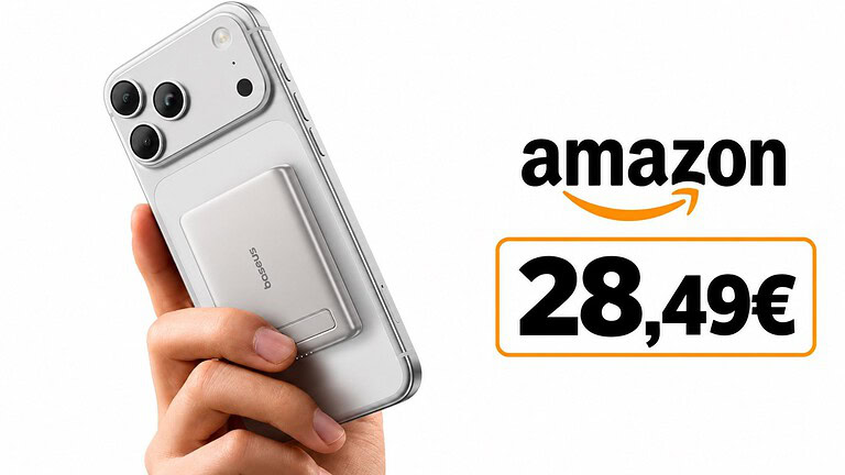 Baseus Mini MagSafe Powerbank: 5000mAh e cavalletto a 28,49€