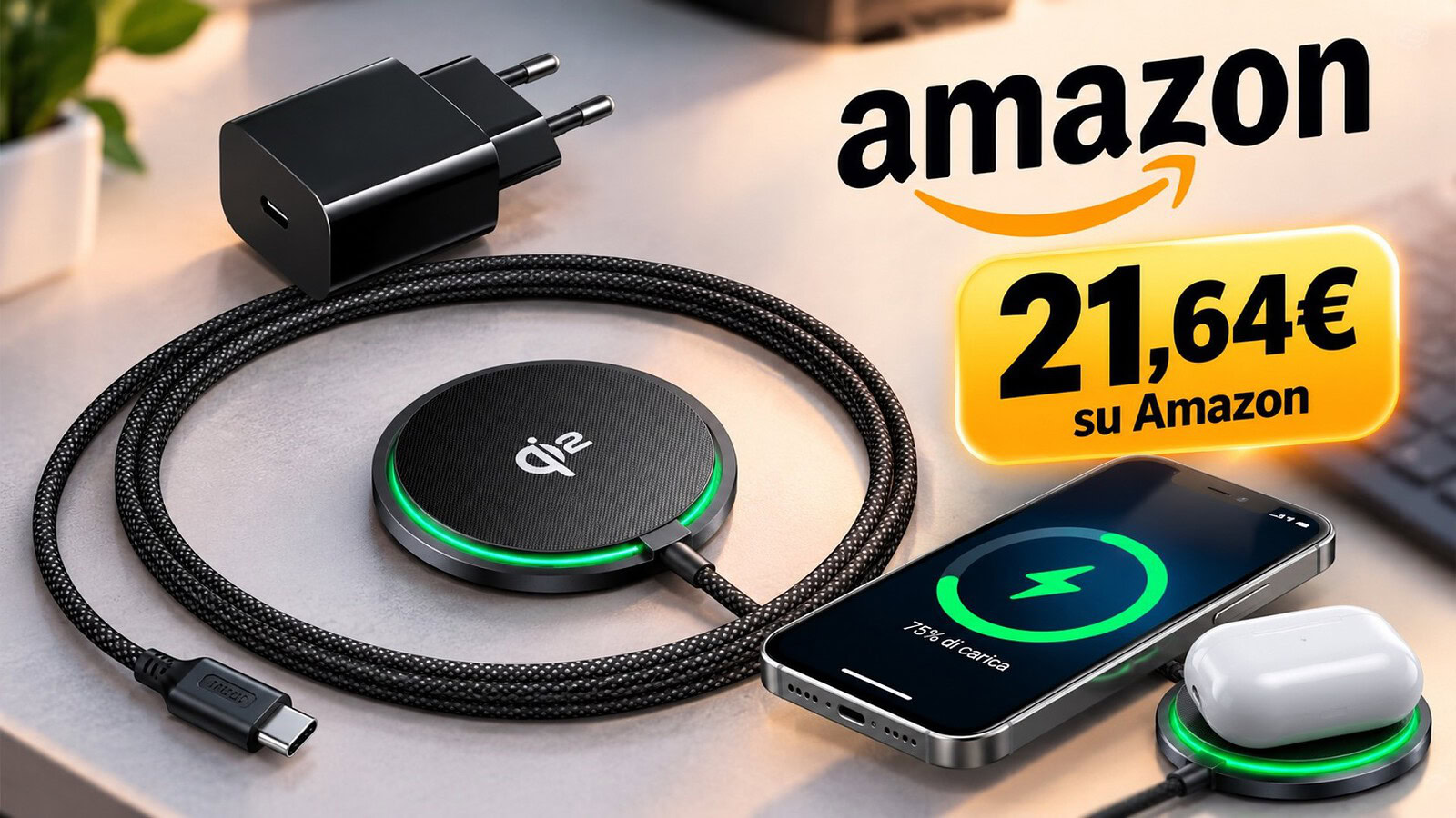 Caricatore Qi2 INIU da 15W: ventola integrata e prezzo a 11,21€