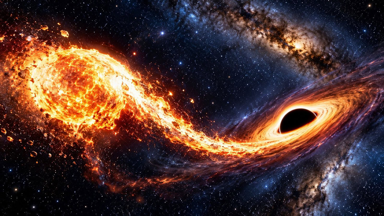 Buco nero vagante fa a pezzi una stella lontano dal centro