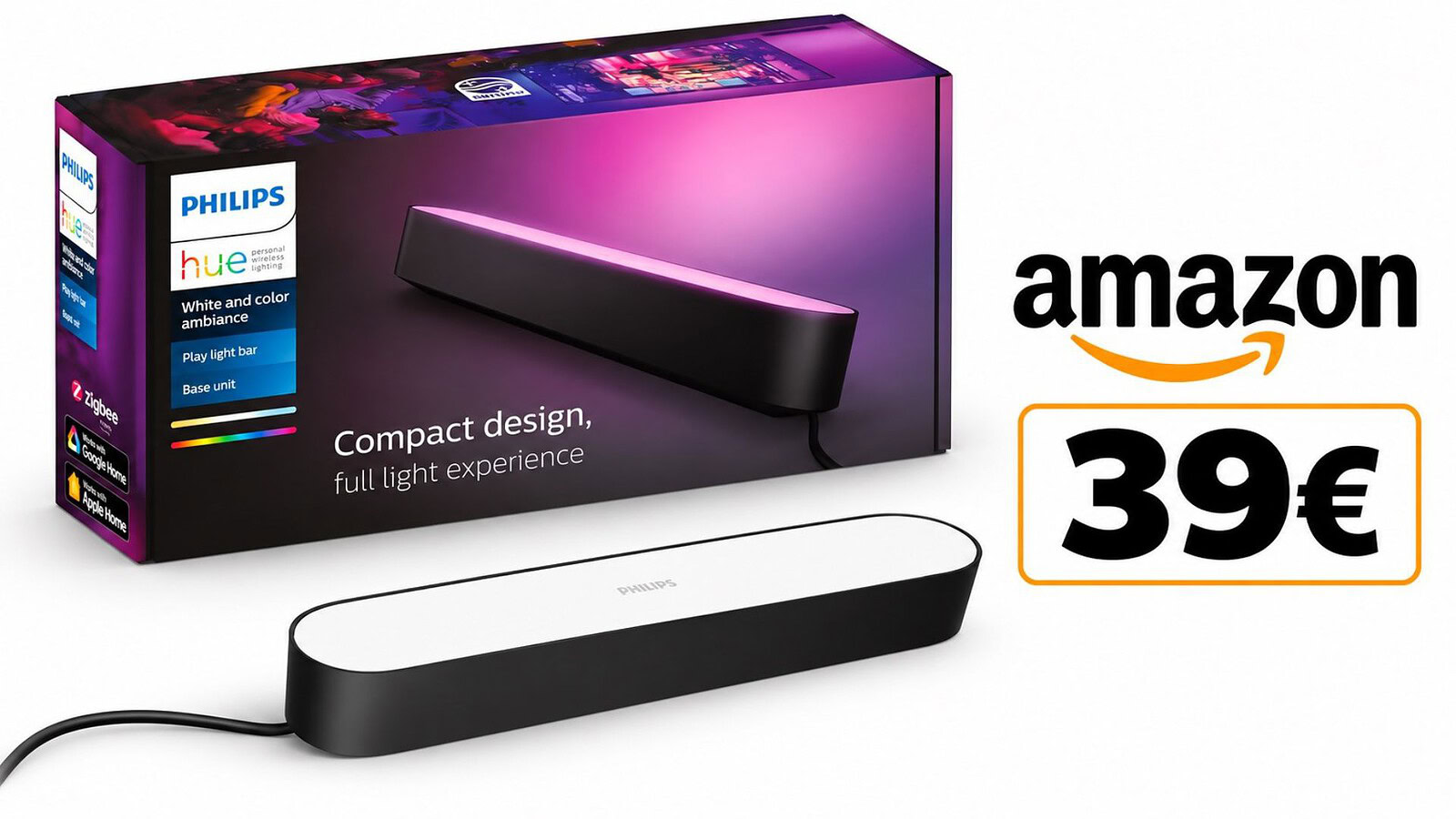 Philips Hue Play scende a 39,15€ su Amazon con il 51% di sconto