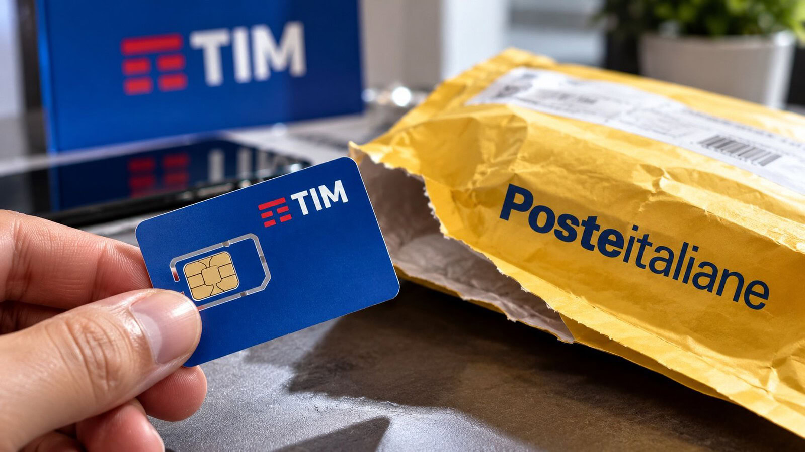 TIM: la SIM ora arriva a casa in una busta di Poste Italiane