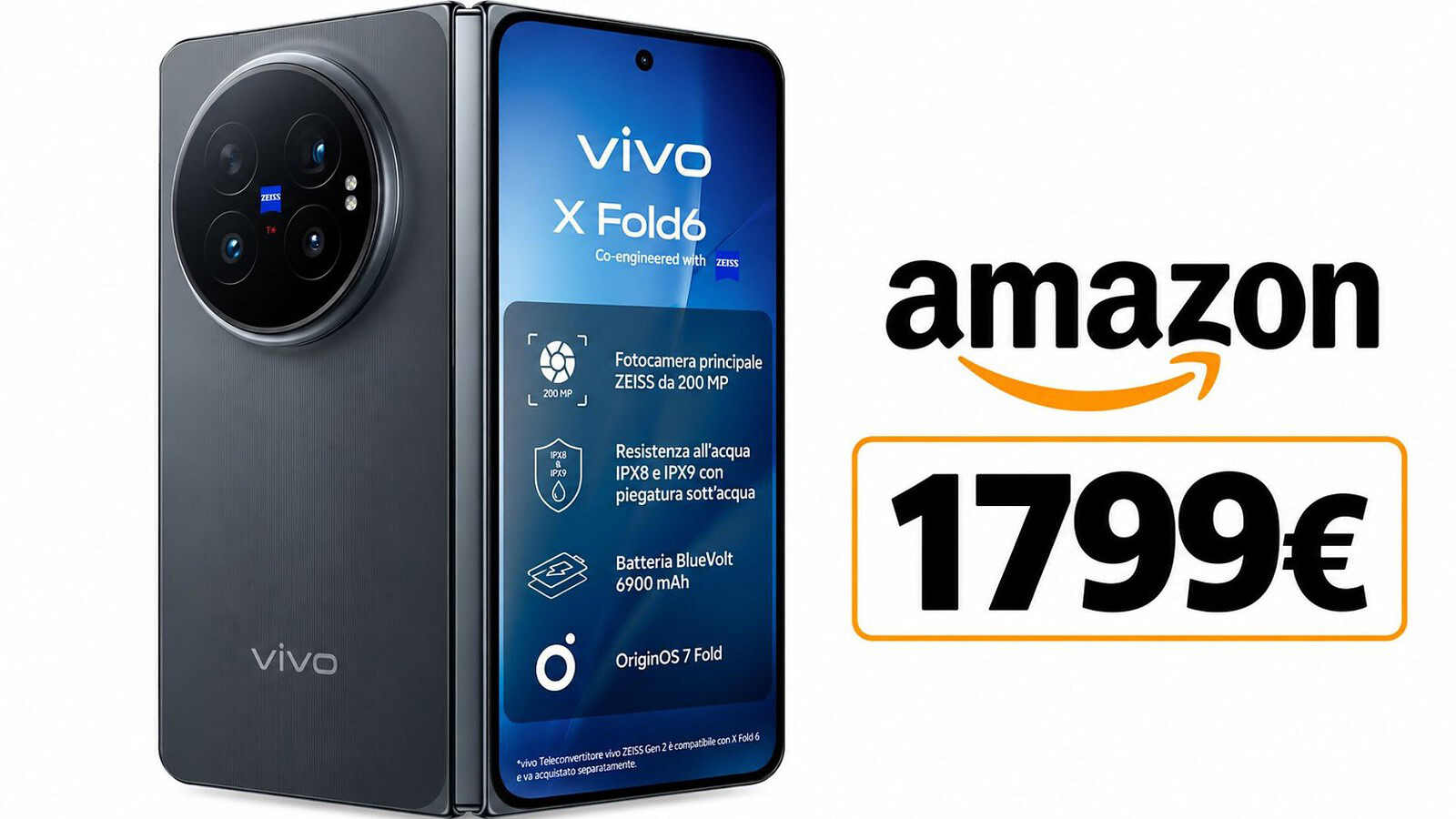 vivo X Fold6 al minimo storico: ZEISS 200 MP a 1.799 euro