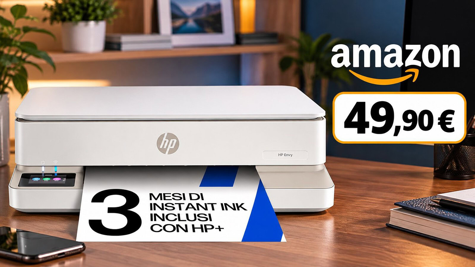 Stampante multifunzione HP Envy 6120e a 49,9€ su Amazon