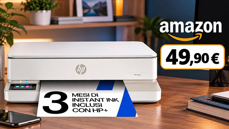 Stampante multifunzione HP Envy 6120e a 49,9€ su Amazon