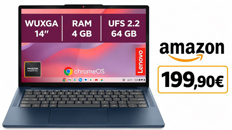 Lenovo Chromebook 14 a 199,90€ con aggiornamenti fino al 2036