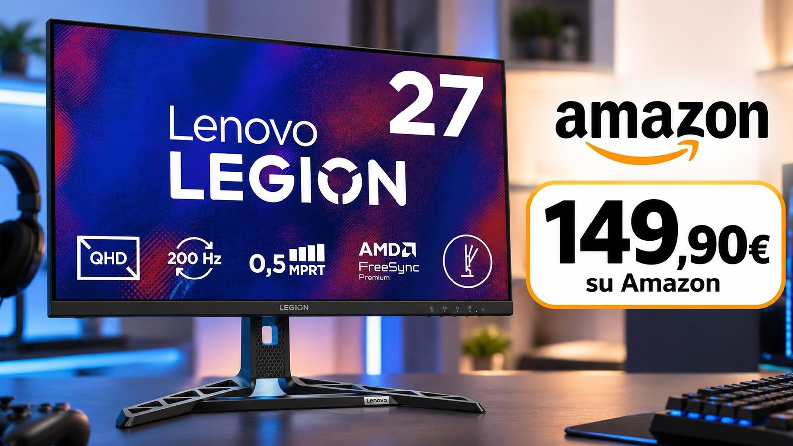 Lenovo Legion R27qe Gen 2 al minimo storico su Amazon