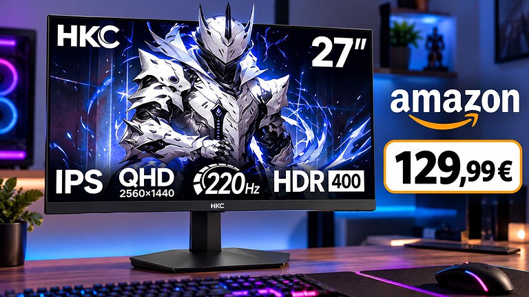 HKC Monitor Gaming 27 pollici QHD 200Hz a 129,99€ su Amazon