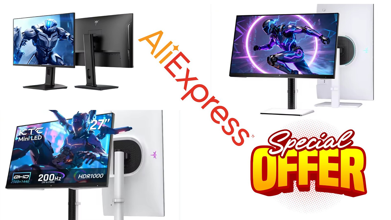 KTC, tre monitor gaming in offerta su AliExpress: prezzi e codici sconto