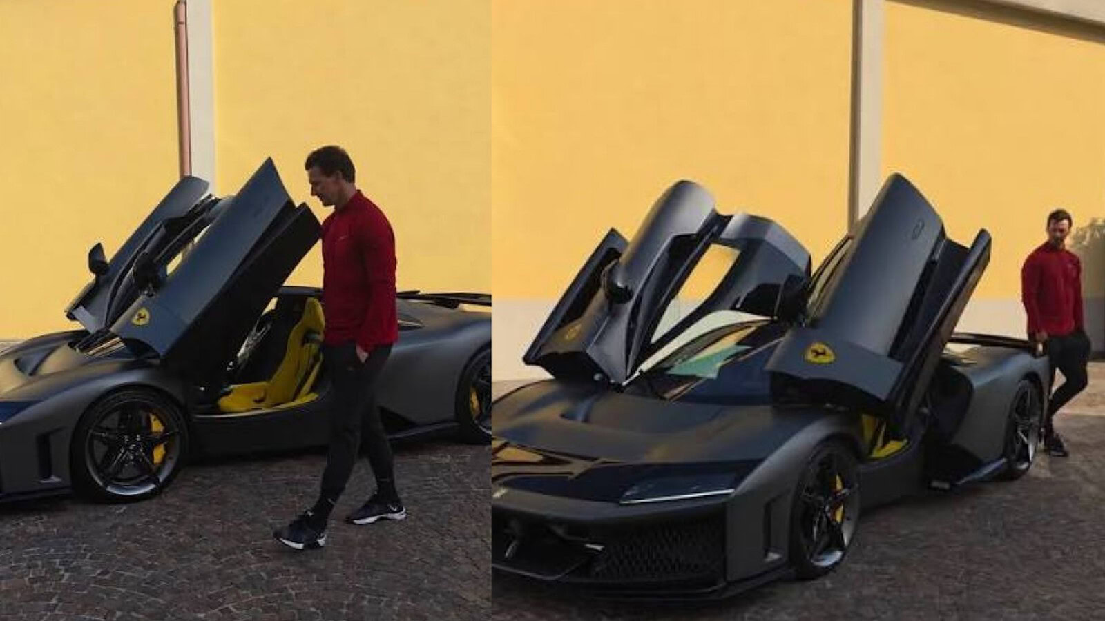 Ferrari F80 di Ibrahimovic: nero opaco e interni gialli