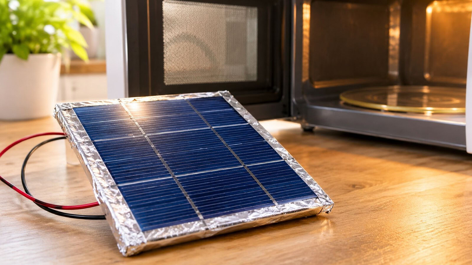 Cella solare fatta in casa con un microonde: efficienza al 5%