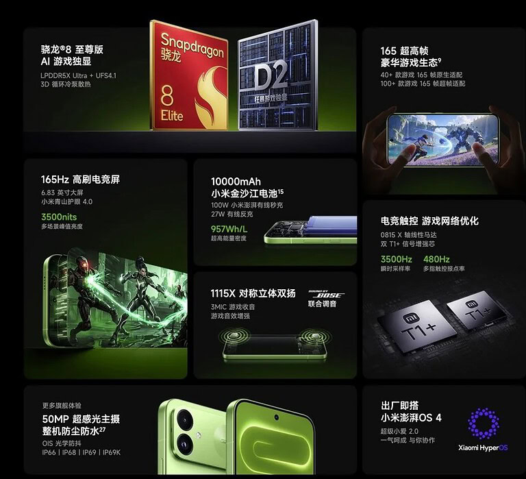 Redmi K100 - caratteristiche Redmi K100 - design