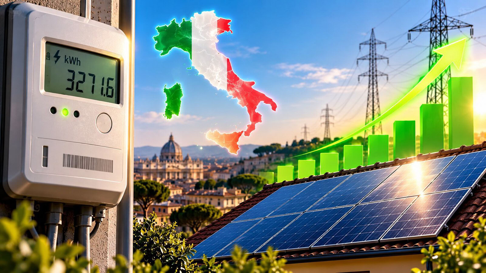 Consumi elettrici record a settembre, fotovoltaico +27%
