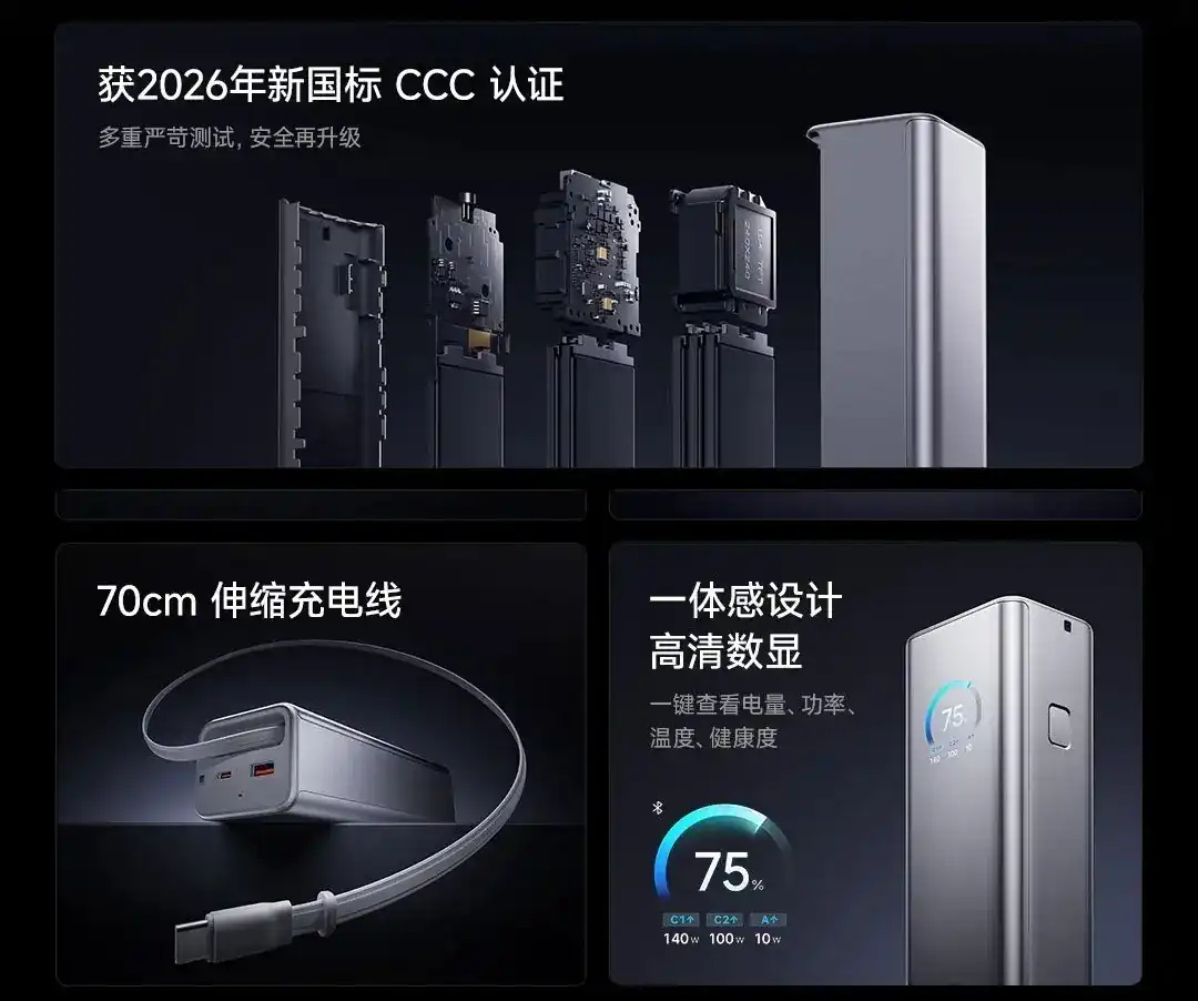 Xiaomi Power Bank Pro Xiaomi Power Bank Pro 25000: 250 W e cavo retrattile da 140 W