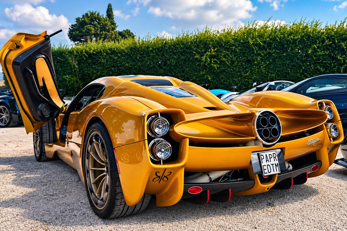 Pagani Utopia, vernice con oro vero e frammenti di roccia lunare